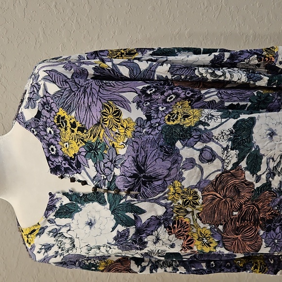 Anthropologie MAEVE Floral Print Bohemian Style Popover Top, size XL - Picture 2 of 13